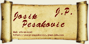 Josip Pešaković vizit kartica